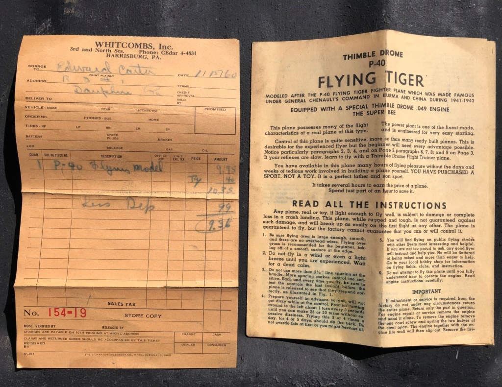 Flea market Cox P-40, F4U + receipts P-40_f12