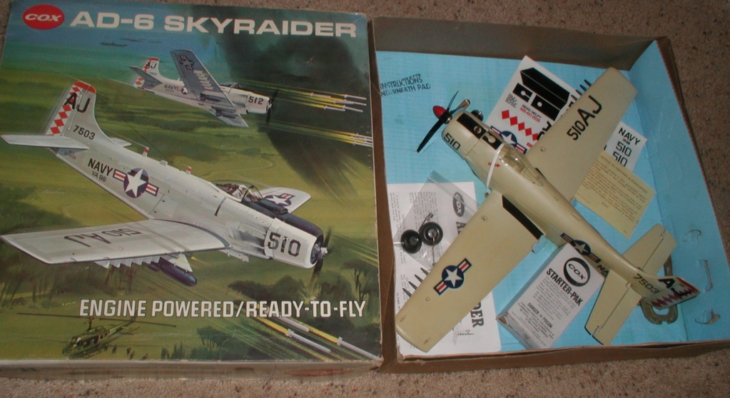 Cox AD-6 Skyraider w/throttle control.  Andras and Mauricio passions finally make it to Cox plastic airplanes P1014376