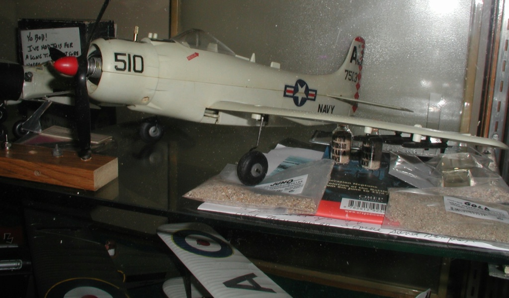 Cox AD-6 Skyraider w/throttle control. Andras and Mauricio passions finally make it to Cox plastic airplanes P1014377