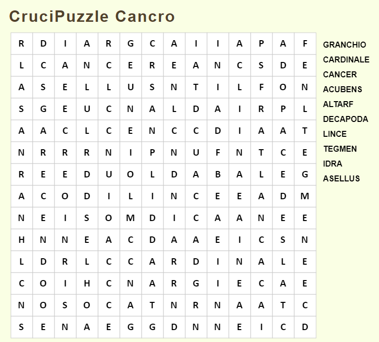 [HLF GAME] Missione Costellazioni: Crucipuzzle Cancro! Crucip18