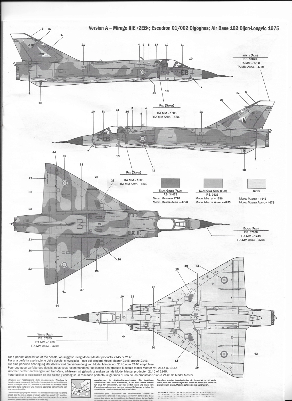 [ITALERI] DASSAULT MIRAGE III E 1/48ème Réf 12674 édition spéciale Notice Image_24