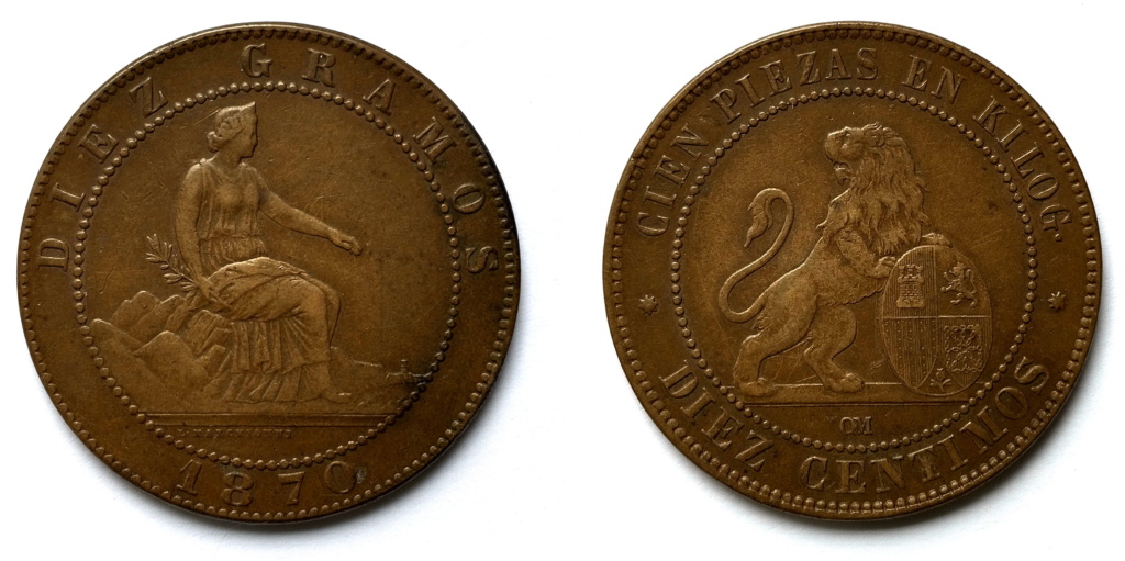10 céntimos  Gobierno Provisional 1870 10_ce10