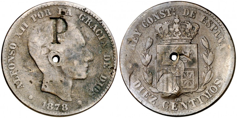 Resello -P- en Escudo de Isabel II 1866 Información ayuda 17676910