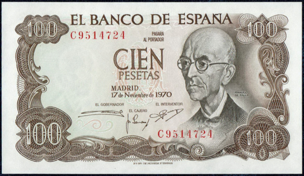 La dama romántica del billete de 100 pesetas 1965, dedicado a Bécquer Imagen14