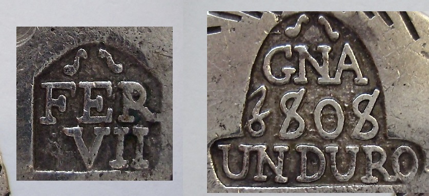 Duro (5 Pesetas) de Fernando VII. 1808, Gerona Qq10