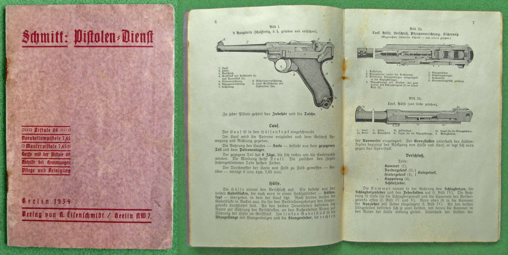 Livrets et manuels du Luger P08 et Parabellum Manuel18