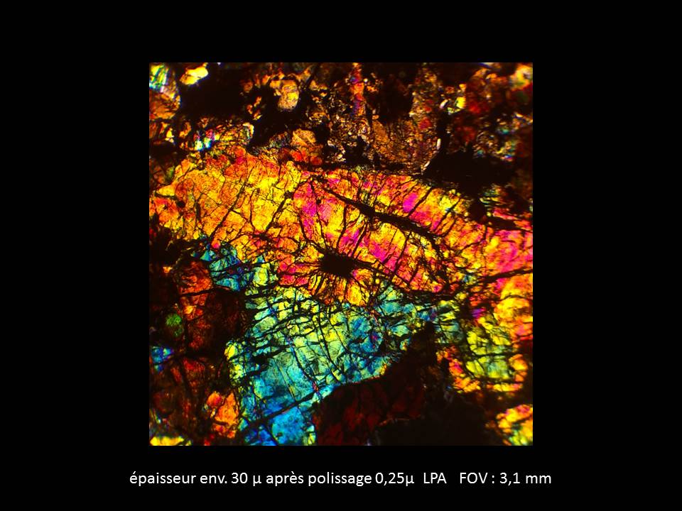 Une shergottite lherzolitique en lame mince 40_110