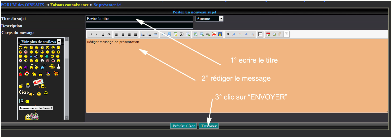 Aide à la navigation dans le forum 311