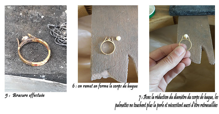 Mise à taille bague or 18k et perle Montag10