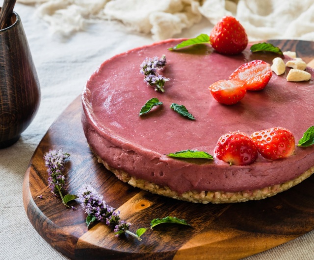 Gâteau aux fraises végétalien (vegan) Gzetea38