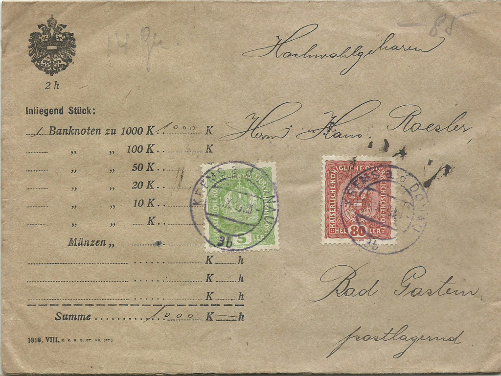 Osterreich - Wertbriefe - Geldbriefe Österreich - Seite 2 19190910