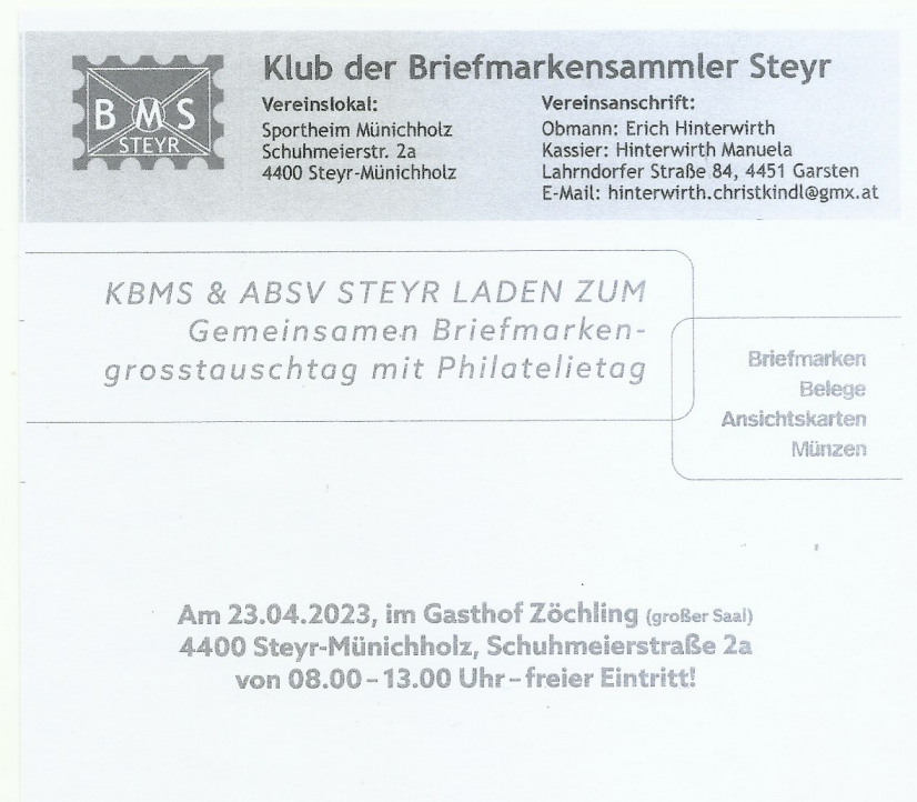 Briefmarkengroßtauschtag Steyr Tt_ste10