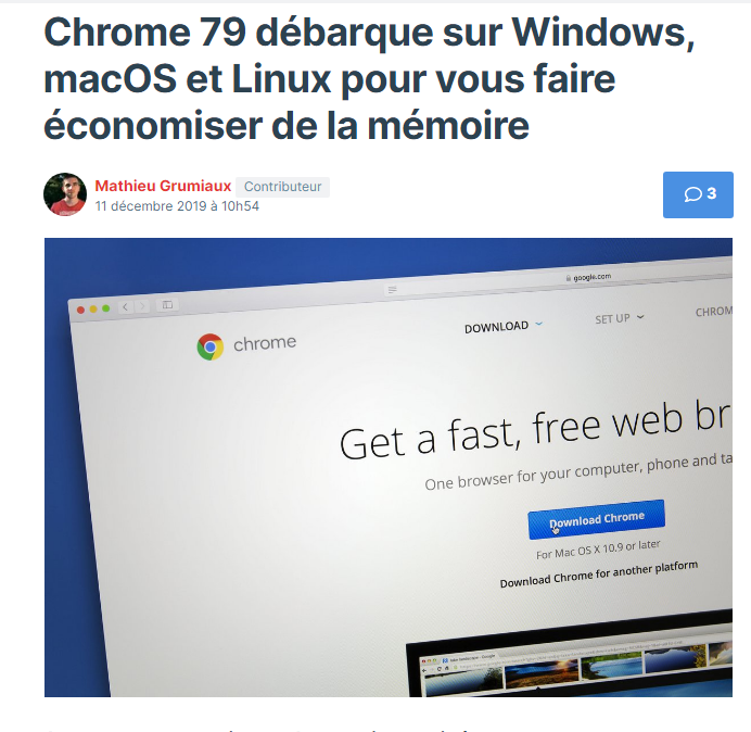 Chrome 79 débarque sur Windows, macOS et Linux pour vous faire économiser de la mémoire Captu106