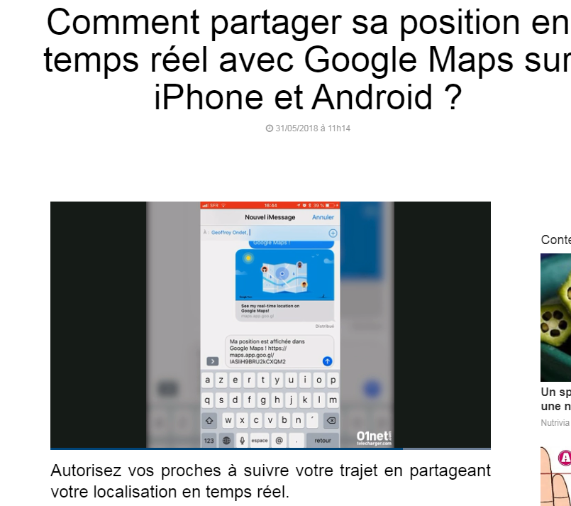 partager sa position en temps réel avec Google Maps sur iPhone et Android ? Captu109