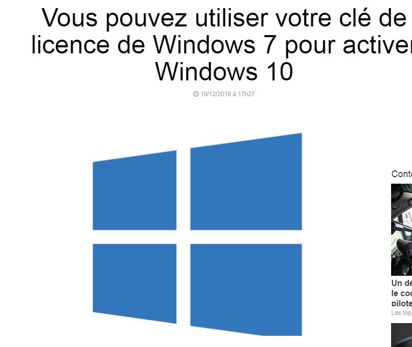 Vous pouvez utiliser votre clé de licence de Windows 7 pour activer Windows 10 Captu139