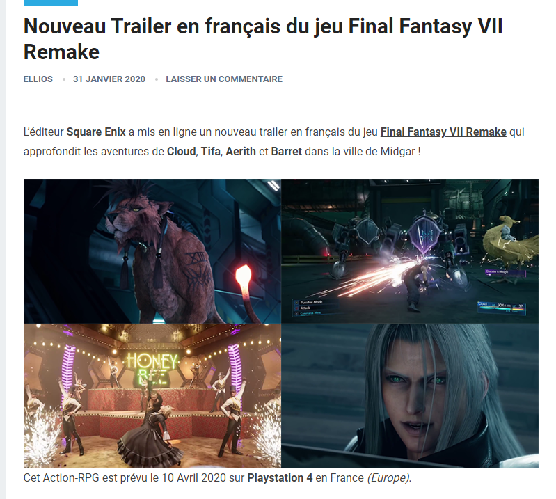 Final Fantasy VII Remake: Nouveau Trailer en français Captu159