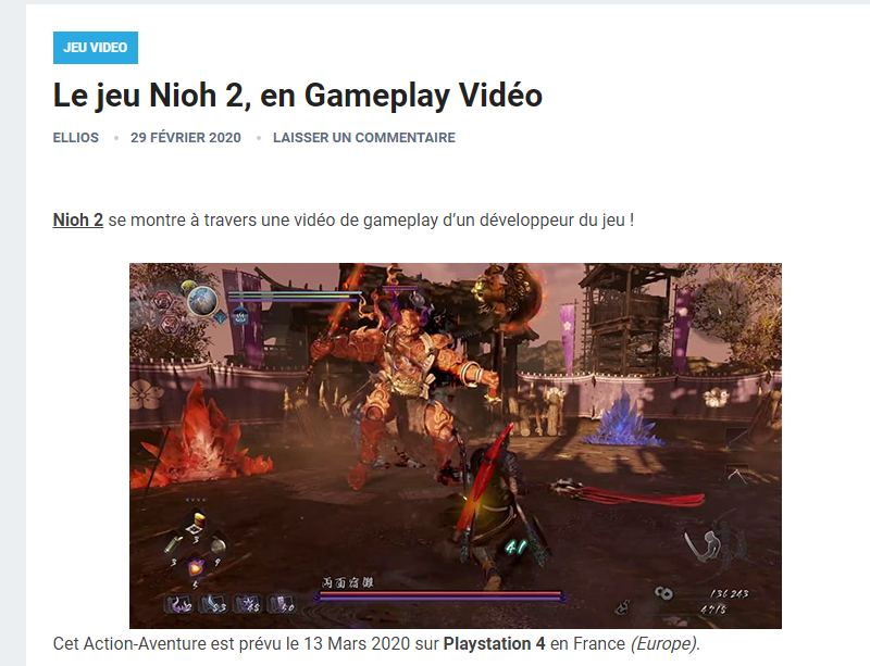 Nioh 2, en Gameplay Vidéo Captu173