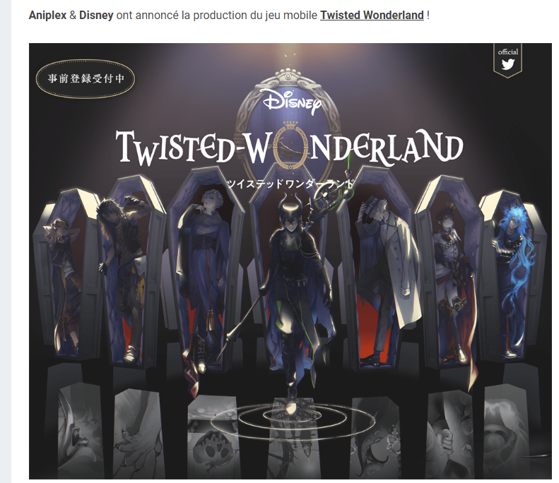 Disney Twisted Wonderland annoncé sur Mobile Captu174
