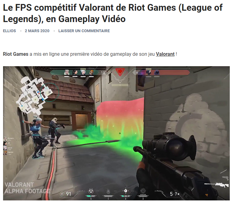 Valorant de Riot Games (League of Legends), en Gameplay Vidéo Captu175