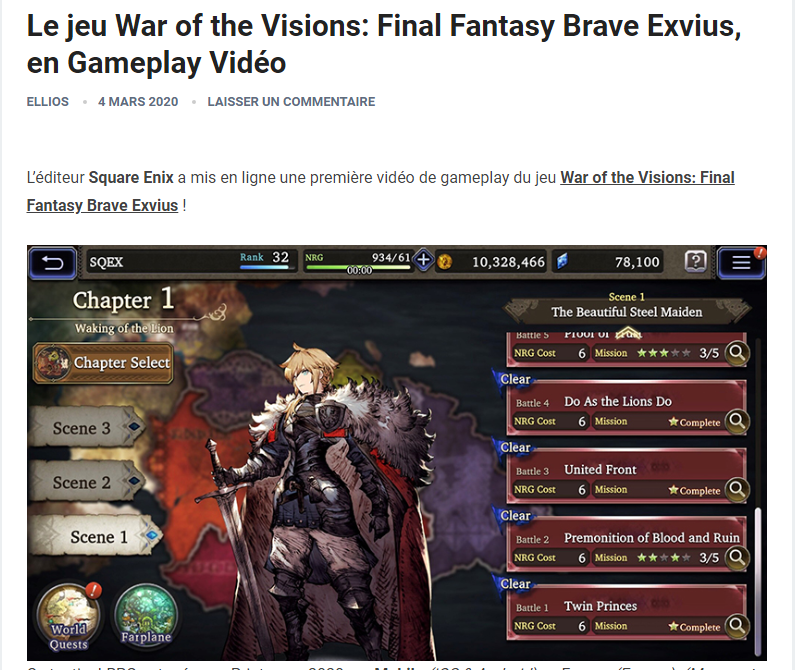 War of the Visions: Final Fantasy Brave Exvius, en Gameplay Vidéo Captu176