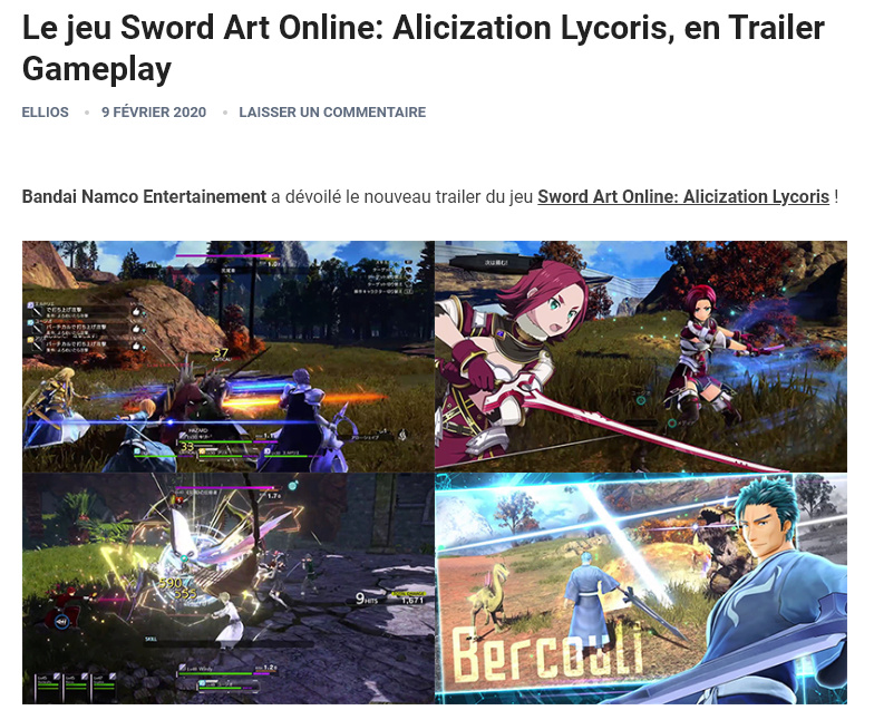 Sword Art Online: Alicization Lycoris, en Trailer Gameplay Captur56