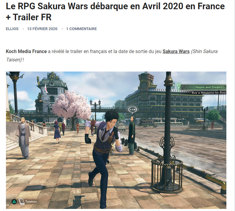 Sakura Wars débarque en Avril 2020 en France + Trailer FR Captur57