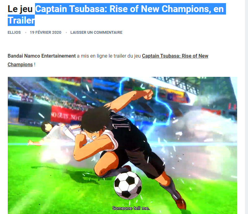 Captain Tsubasa: Rise of New Champions, en Trailer Captur60