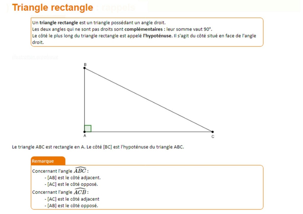 Triangle rectangle, Pythagore & Thalès Cs01-a12
