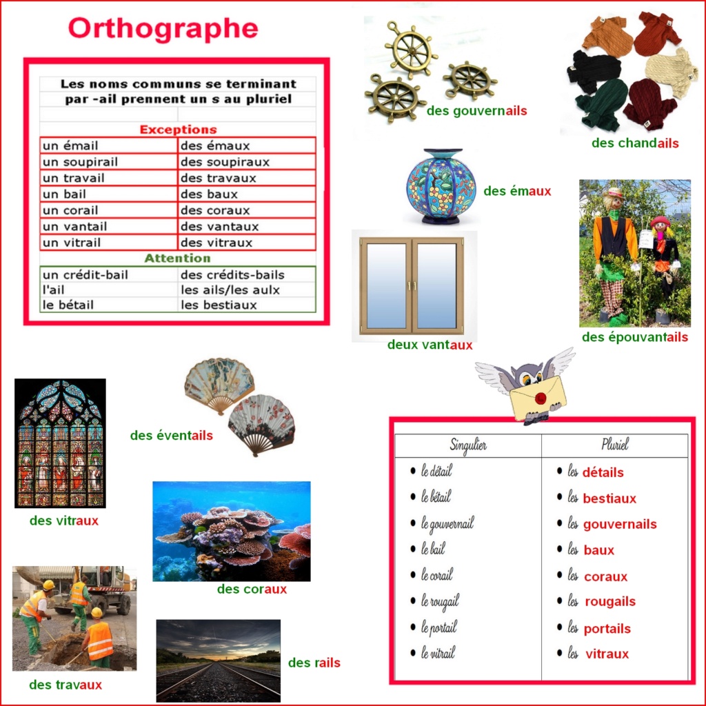 Corrigé Pluriel des noms se terminant en -ail Orthog14