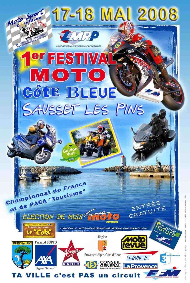 1°FESTIVAL MOTO COTE BLEUE A SAUSSET LES PINS 13 Affich10