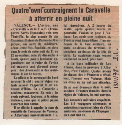 Des OVNI poursuivent une caravelle espagnole (1979) Parisi12