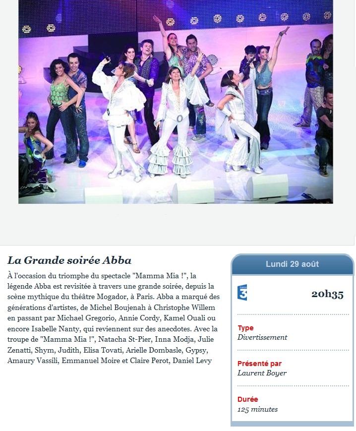 France 3 <<  Abba Mia La grande soirée Abba >> Diffusion le 29/08/2011  - Page 2 Abba10