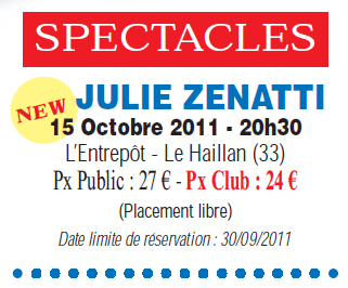Julie Zenatti en concert l'Entrepôt du Haillan ( Mérignac)  Le Haillan le 15/10/2011 Hailla10