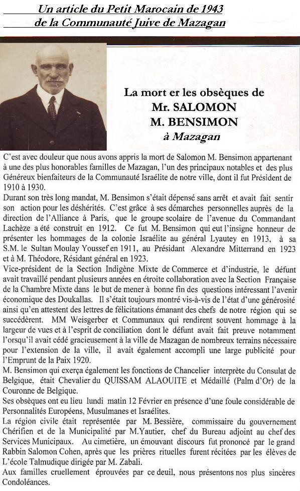 MONSIEUR SALOMON BENSIMON DE MAZAGAN 1943 Pour_d10