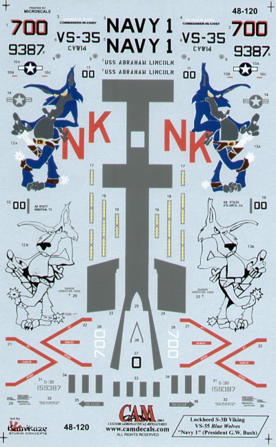 Deux Normands sur un drakkar !… Pardon, Duo de S-3 Viking Italeri. 1/48  sur un P.A..  Cam48112