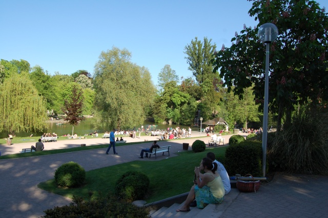 Europe, France, Strasbourg, Le parc de L'orangerie et ses cigognes. Dsc_0229