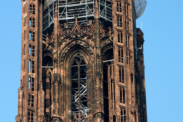 France, Strasbourg, j'ai escaladé la Cathédrale de Strasbourg la nuit. N1094610