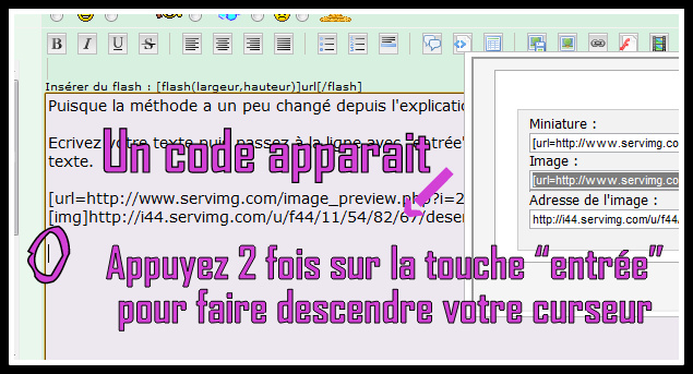 Inclure une image dans un message sur le forum Captur31