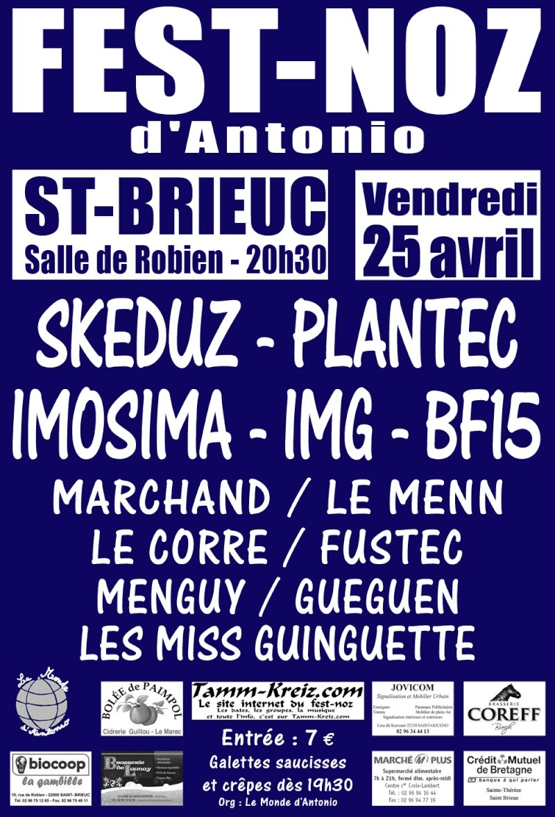 Fest-Noz Antonio - Vendredi 25 Avril 2008 - Saint Brieuc Affich10
