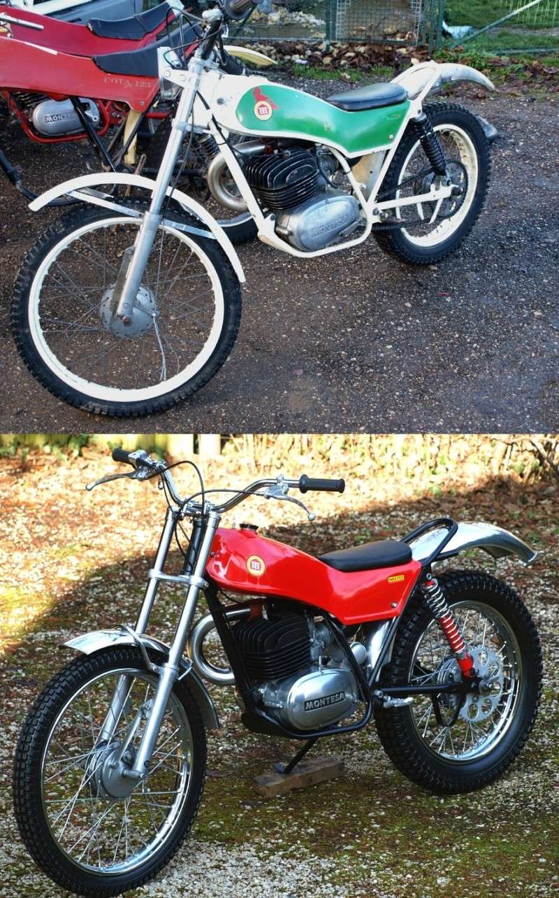 Montesa Cota 123 de 1975 avant et après rénovation Montes18