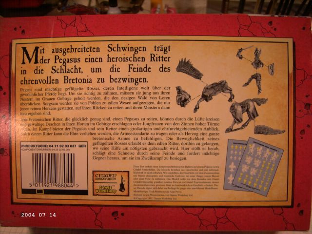 Warhammer - Bretonischer Held auf Pegasus - Fertig P210