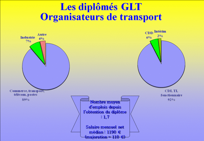 Quels postes occupent les diplms du DUT GLT ? Diapos45