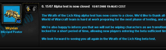 WotLK Alpha over, Beta coming Alphae10