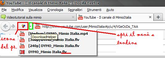 Per salvare video da YOUTUBE scarica il programma DOWNLOADHELPER. Tre_pa11