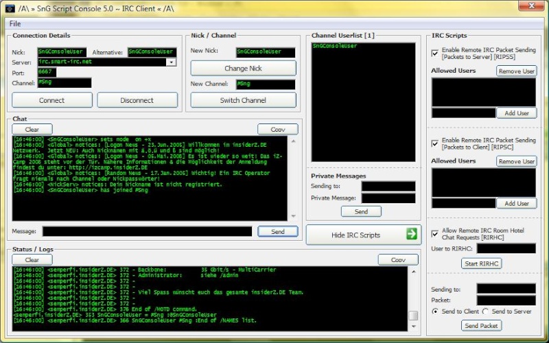 SnG Script Console v5.0 Beta Irc10