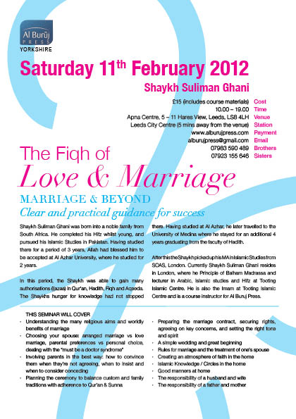 The Fiqh of Love & Marriage (Yorkshire Course) Yorksh10