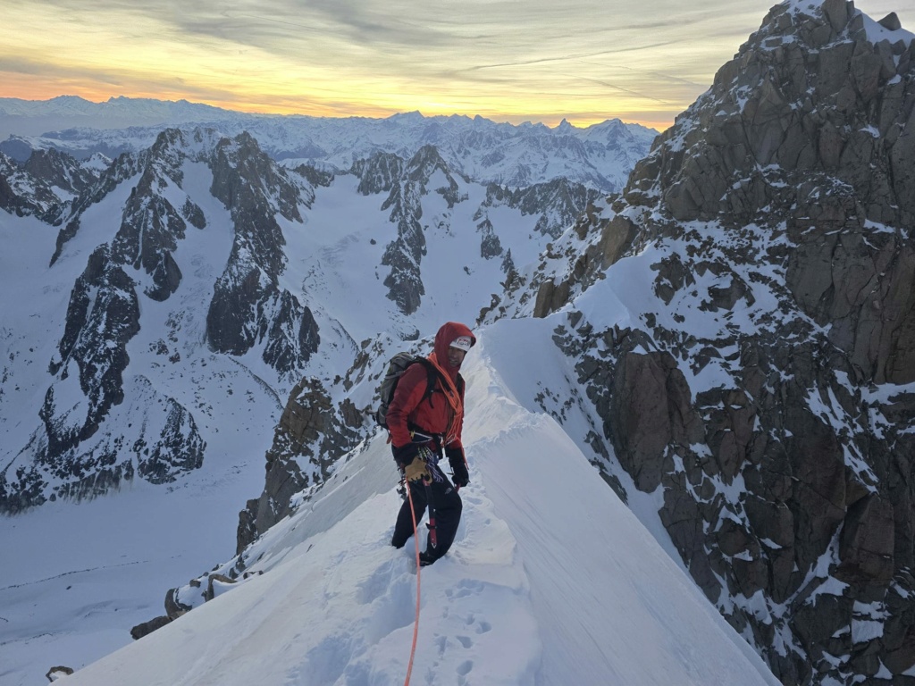 Aiguille verte couloir Whymper avec le compére Lelio Ejsq0210