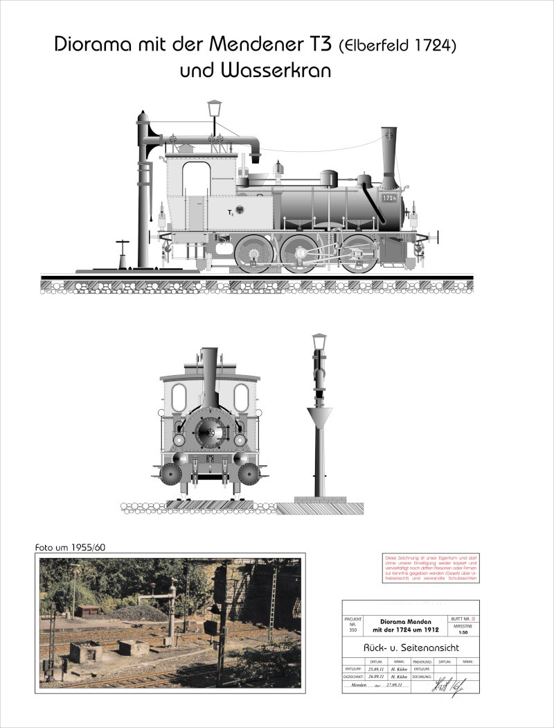 Lokomotive T3 (1724 Elberfeld) aus Metall Rack_s11