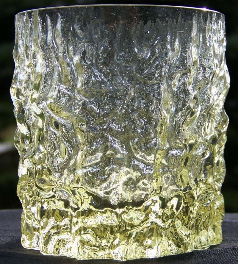 Yellow Crinkle/Bark/Ice Tumblers Glass915