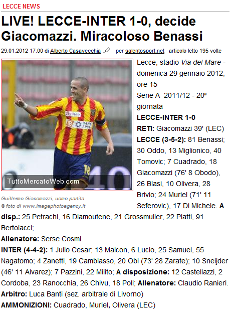 LECCE-INTER 1-0 (29/01/2012) Cattur19